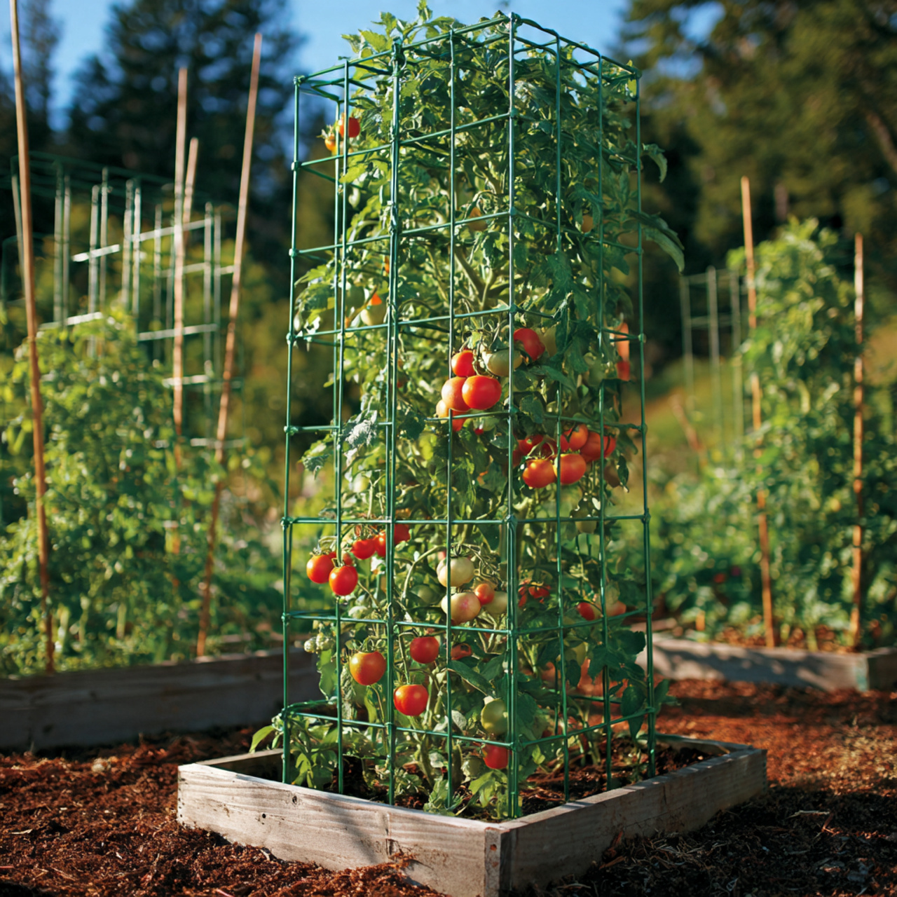 three-powder-coated-steel-plant-trellises-15-x-15- Plant Support & Climbing Trellis (3-Pack) - Image 1